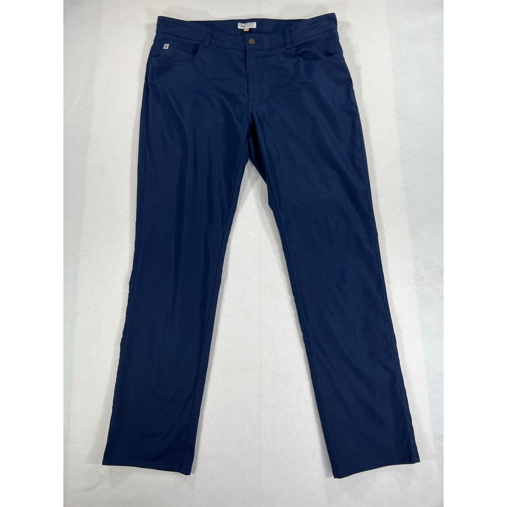 Peter Millar Mens Performance Pants Navy Blue 38x34 Golf Trousers Preppy